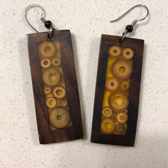 BOHO Wooden Earrings - Picture 1 of 2